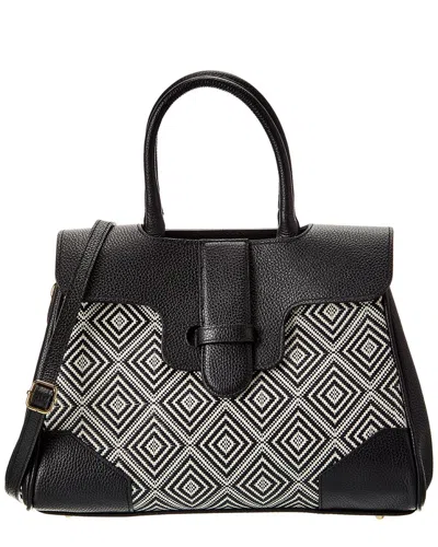 Persaman New York Giselle13 Leather Satchel In Black