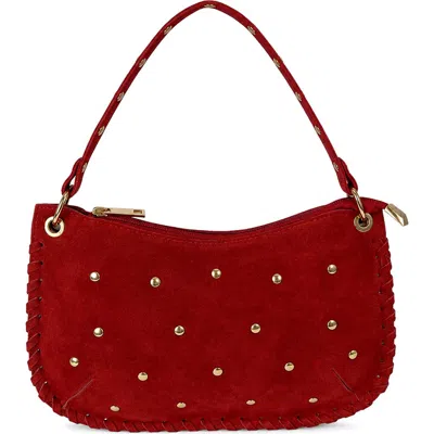 Persaman New York Grazia Studded Leather Baguette In Red