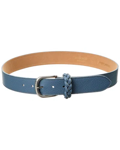 Persaman New York Hailey Leather Belt In Blue