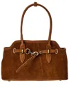 Persaman New York Heather16 Suede Shoulder Bag In Brown