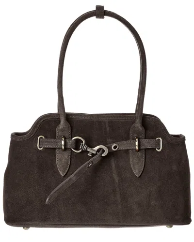 Persaman New York Heather16 Suede Shoulder Bag In Brown
