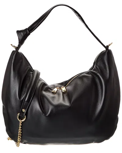 Persaman New York Isa Metallic Leather Shoulder Bag In Black