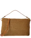 Persaman New York Isolde Straw & Leather Shoulder Bag