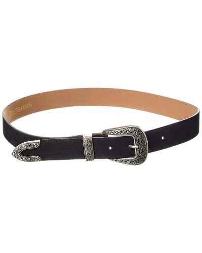 Persaman New York Ivy Suede Belt In Black