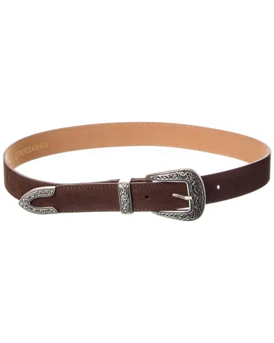 Persaman New York Ivy Suede Belt In Brown