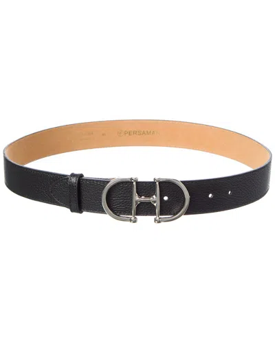 Persaman New York Jackie Leather Belt In Black