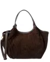 Persaman New York Jade16 Suede Tote In Brown