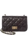 Persaman New York Jennie Metallic Quilted Leather Crossbody In Black