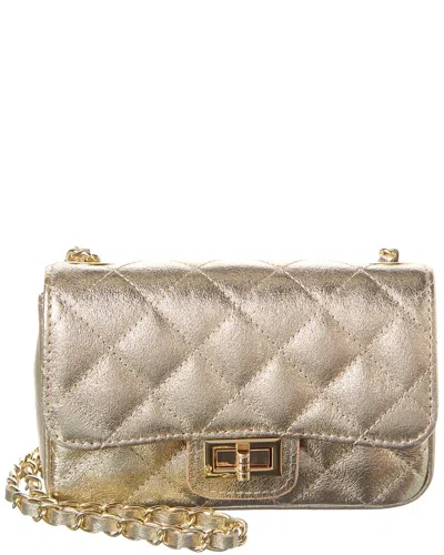 Persaman New York Jennie Metallic Quilted Leather Crossbody In Gold