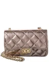 Persaman New York Jennie Metallic Quilted Leather Crossbody In Gold