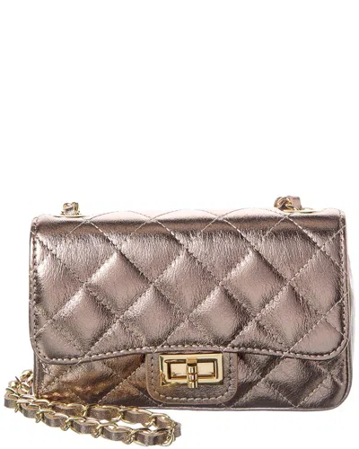 Persaman New York Jennie Metallic Quilted Leather Crossbody In Gold