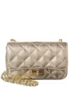 Persaman New York Jennie Metallic Quilted Leather Crossbody In Green