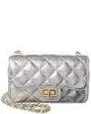 Persaman New York Jennie Metallic Quilted Leather Crossbody In Silver