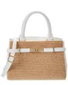 Persaman New York Kate Straw & Leather Satchel
