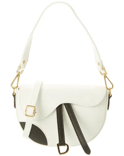 Persaman New York Kinsley Leather Saddle Bag In White