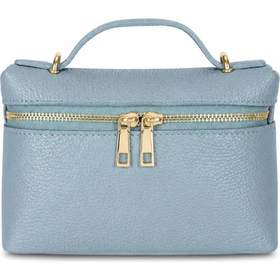 Persaman New York Laura Leather Top Handle Bag In Pale Blue