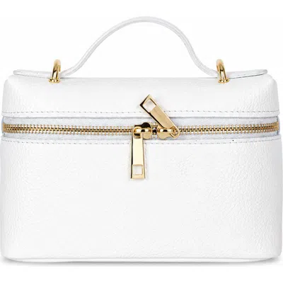 Persaman New York Laura Leather Top Handle Bag In White