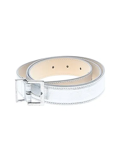Pre-owned Persaman New York Leather Belt In Silver