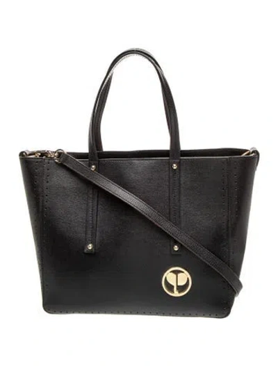 Pre-owned Persaman New York Leather Top Handle Bag In Black