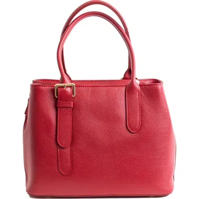 Persaman New York Leather Tote Bag In Red