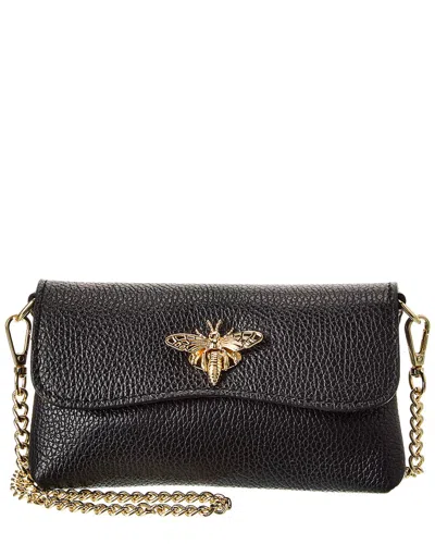 Persaman New York Leather Wallet On Chain In Black