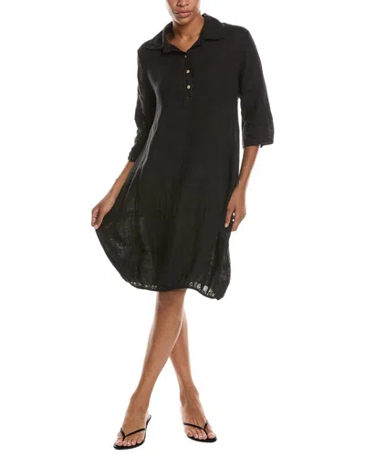 Persaman New York Linen Midi Dress In Black