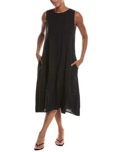 Persaman New York Linen Midi Dress In Purple