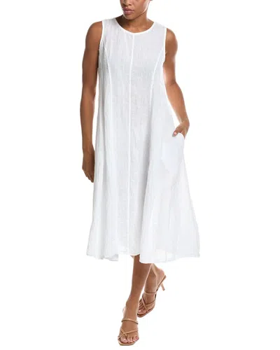 Persaman New York Linen Midi Dress In White