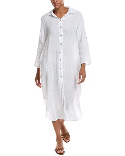 Persaman New York Linen Midi Dress In White