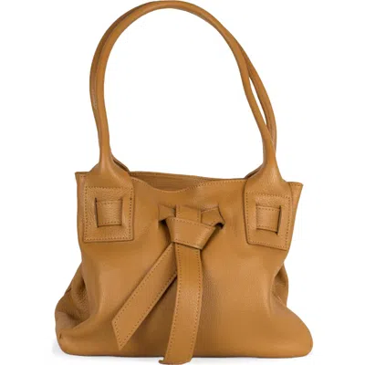 Persaman New York Lucy Small Shoulder Tote In Brown