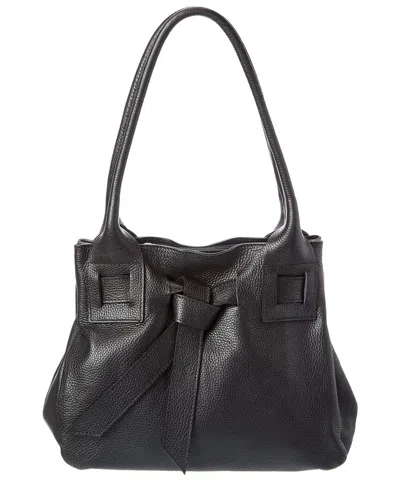 Persaman New York Lucy16 Small Leather Shoulder Tote In Black