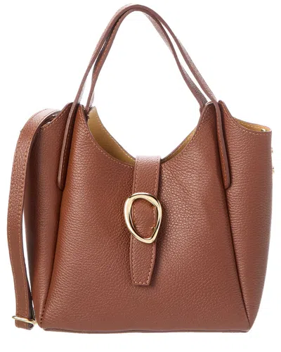 Persaman New York Luna16 Leather Shoulder Bag In Brown
