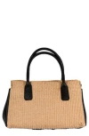 Persaman New York Lyra Straw Tote Bag In Black