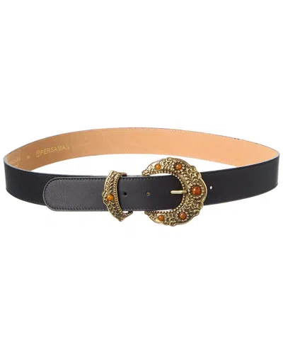 Persaman New York Marley Leather Belt In Gold