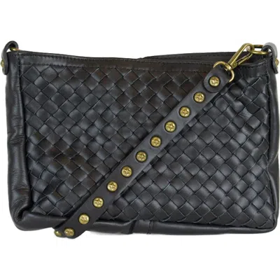 Persaman New York Mavis Woven Shoulder Bag In Black