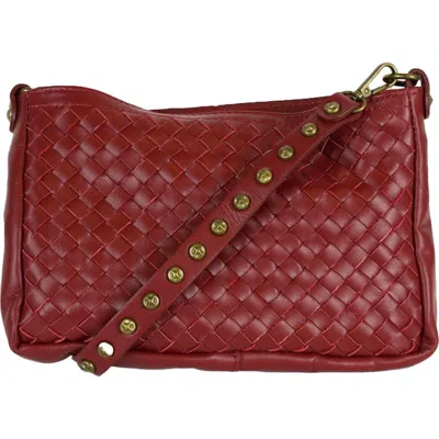 Persaman New York Mavis Woven Shoulder Bag In Red