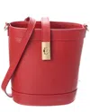 Persaman New York Maxine16 Leather Bucket Bag In Red