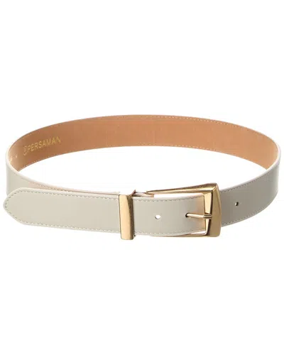 Persaman New York Meadow Leather Belt In White