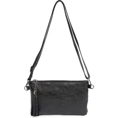 Persaman New York Metallic Clutch In Black
