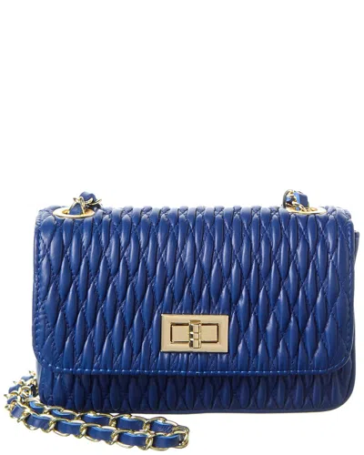 Persaman New York Mia Quilted Leather Crossbody In Blue