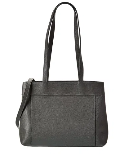 Persaman New York Mia13 Leather Tote In Grey