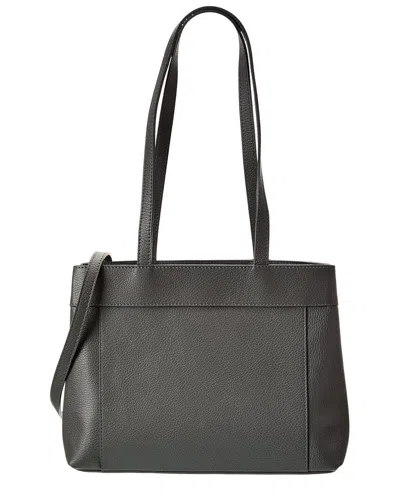 Persaman New York Mia13 Leather Tote In Grey