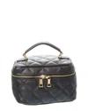 Persaman New York Mia16 Quilted Leather Vanity Bag In Black