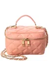 Persaman New York Mia16 Quilted Leather Vanity Bag In Pink