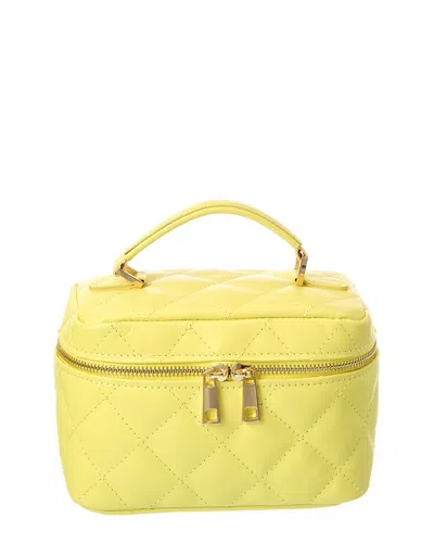 Persaman New York Mia16 Quilted Leather Vanity Bag In Yellow