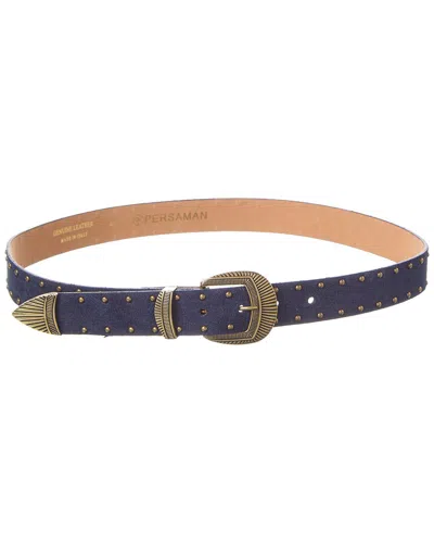 Persaman New York Mia92 Suede Belt In Blue
