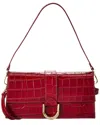 Persaman New York Milena Croc-embossed Leather Clutch
