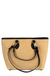 Persaman New York Naomi Straw & Leather Tote In Blue