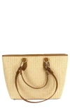 Persaman New York Naomi Straw & Leather Tote In Brown