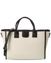 Persaman New York Nora Canvas & Leather Tote In White